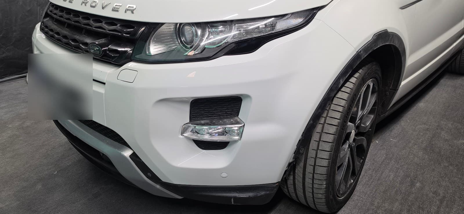A bumper being repaired